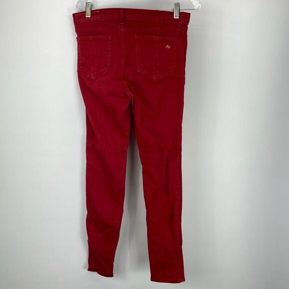 Rag & Bone Skinny Zipper Leg Red Jeans women’s size 28 - Picture 4 of 11